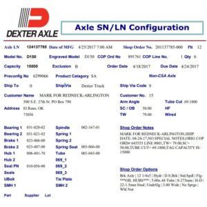 D150 15K STRT OIL BEAM WITH FLANGE HF=79, SC=50, UNDERSLUNG "3" SEATS"**PER TAG# 124137785